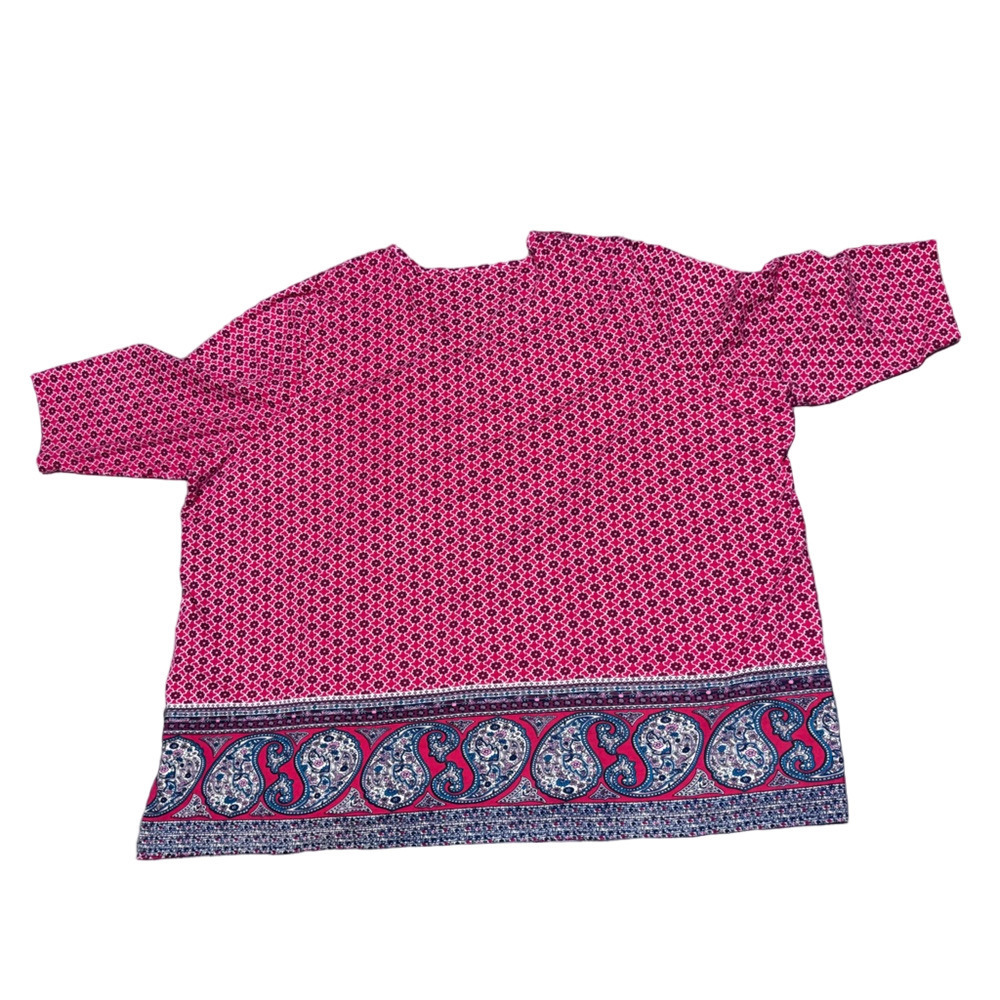 Ulla Popken Floral & Paisley Vneck Cotton Blouse Top Women Size 28/30 - Picture 8 of 12